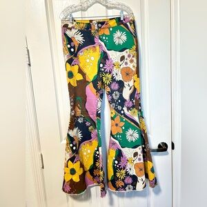 We The Free People Just Float On Flares psychedelic floral combo jeans pants